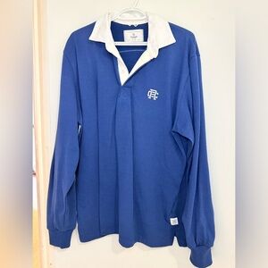 Reigning Champ-Blue Long Sleeve Rugby Shirt